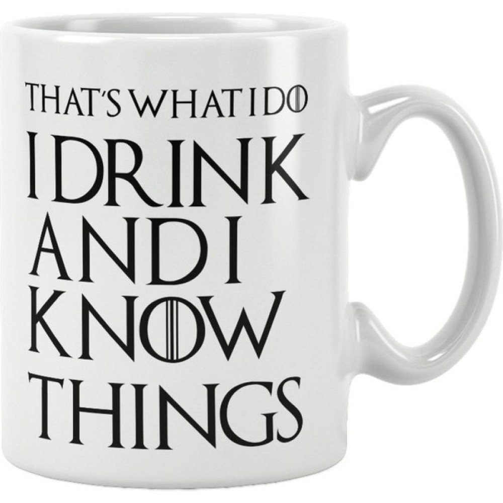 Qoeuyl Boutique That's What I Do I Drink And I Know Things Game Of Thrones Tyrion Lannister Baskılı Kupa Bardak - Beyaz Fincan / Bardak / Kahve Takımı Fiyatı