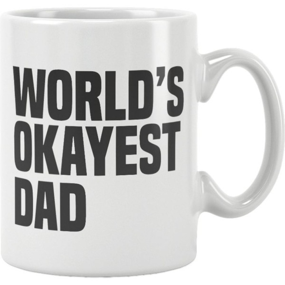 Qoeuyl Boutique World's Okayest Dad Babalar Günü Doğum Günü Baba Baskılı Kupa Bardak - Beyaz Fincan / Bardak / Kahve Takımı Fiyatı