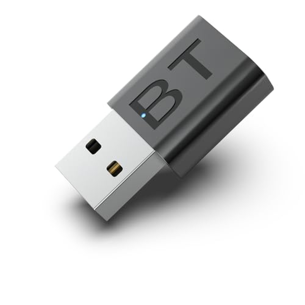 QOFOWIN Mini 2-in-1 USB Bluetooth Receiver,Bluetooth 5.4 Wireless Audio Adapter 3.5mm Car Kit Music Receiver for Home/Car Stereo Sound System, Portable Speskers, (Aux in) with 3.5mm Cable