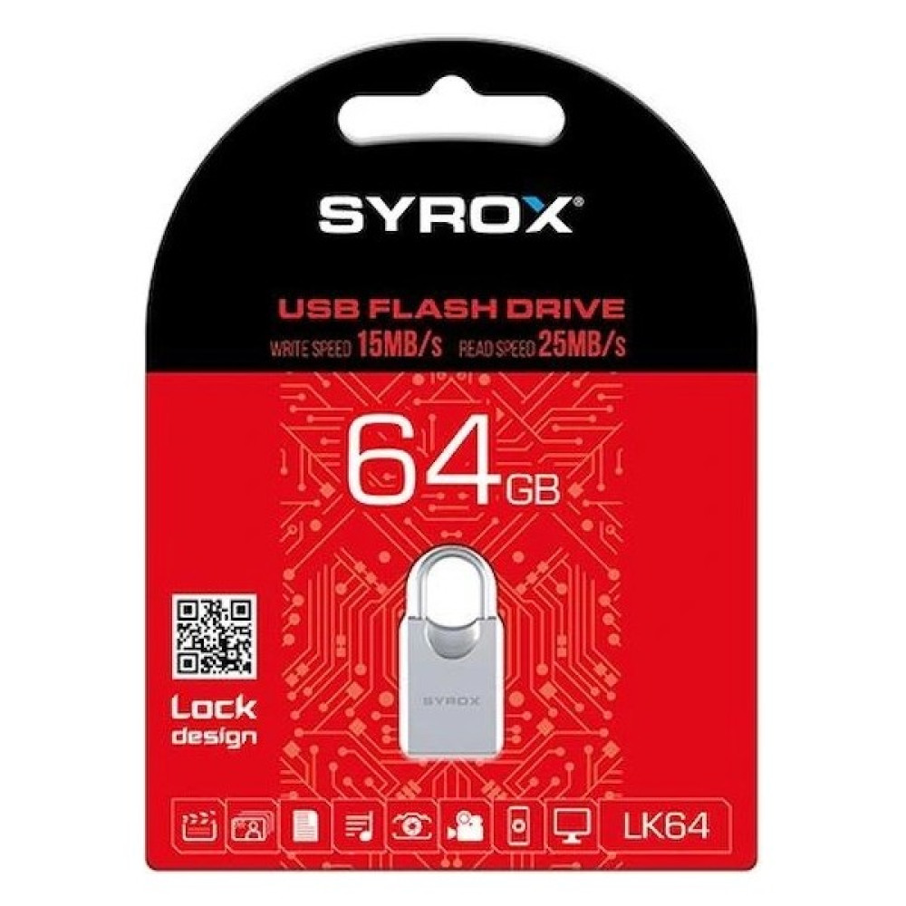 Qoovi Syrox 64 GB Kilit Tasarım Gümüş Mini Flash Bellek 2.0 ESG0062 Telefon Yedek Parça Fiyatı
