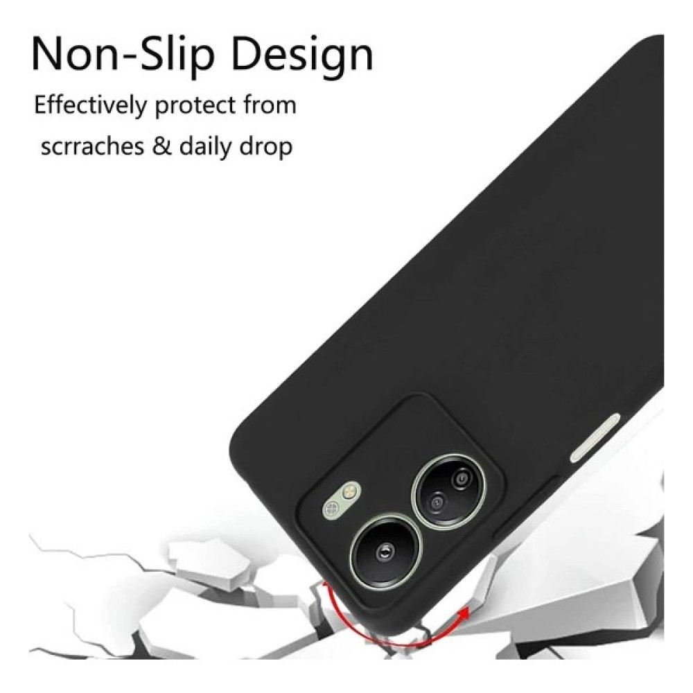 Qoovi Xiaomi Redmi 13C Premium Lüx Rubber Kılıf-Siyah Cep Telefonu Aksesuarı Fiyatı