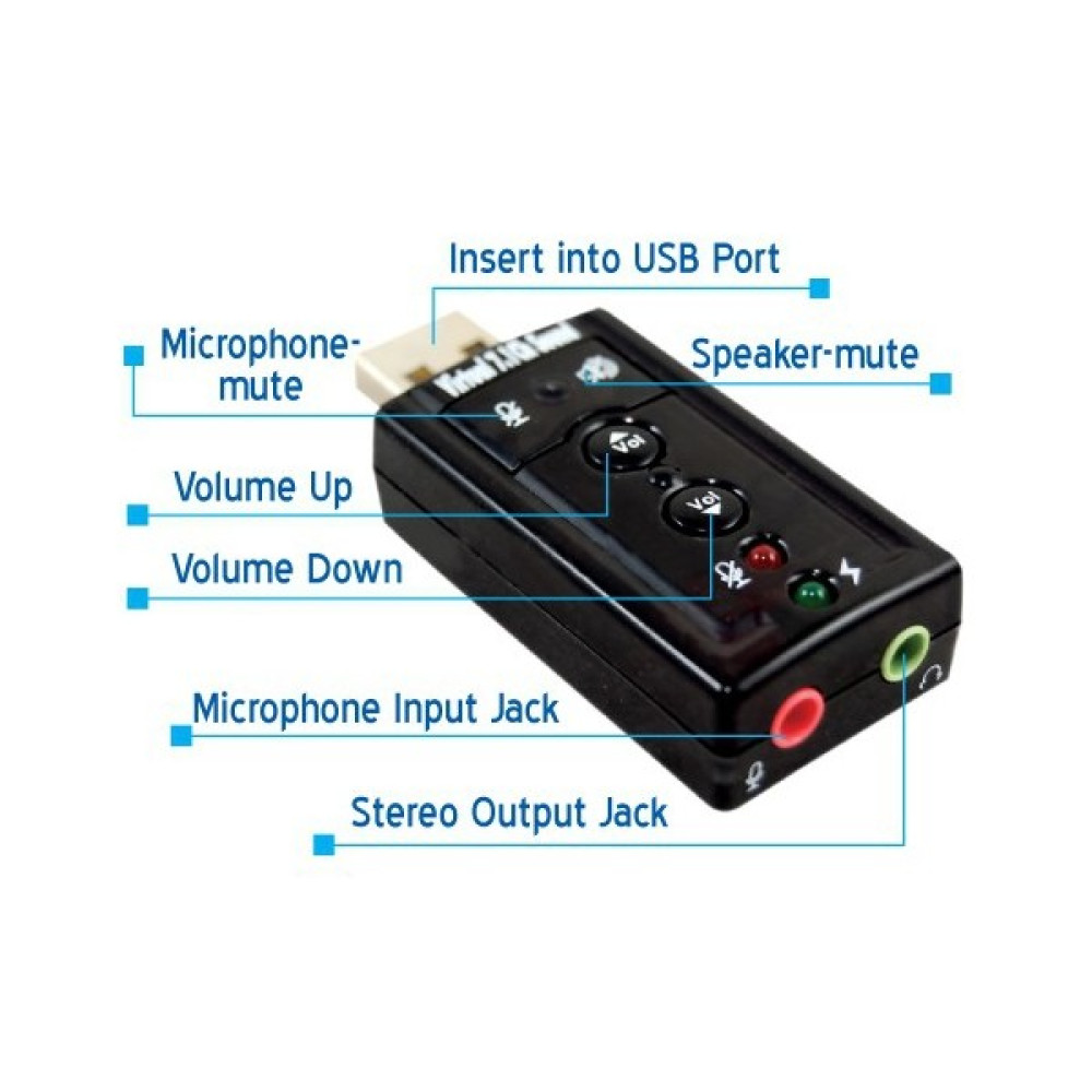 Qpars 7.1K Usb Ses Kartı 7+1 Ses Kontrollü Ses Kartı Fiyatı