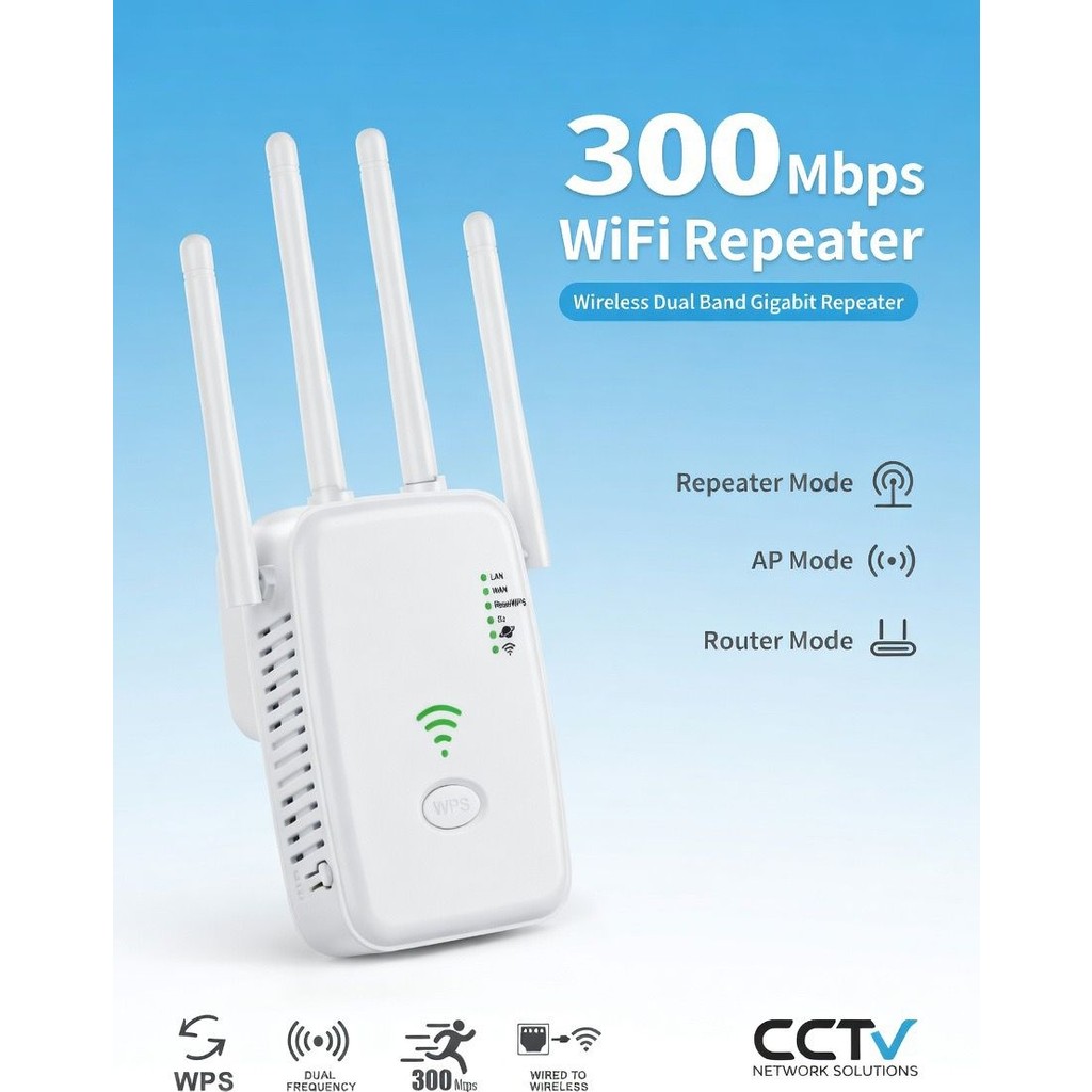 qromax 300 Mbps Wifi Güçlendirici - Dual Band 4 Antenli Menzil Genişletici - Wifi Repeater Wireless Adaptör Fiyatı