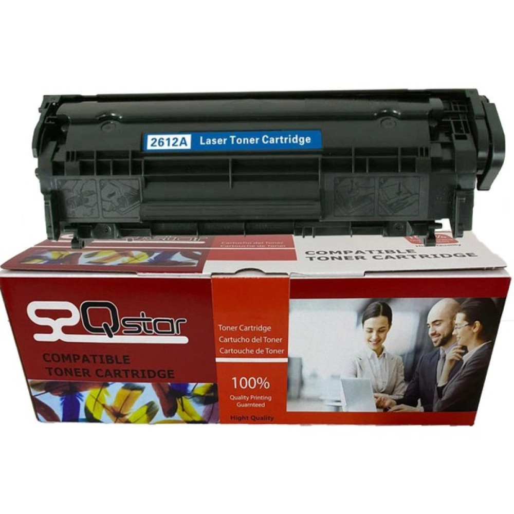 Qstar Hp Q2612A İthal Muadil Toner(12A) 1600 Sayfa Hp 1010 1012 1015 1018 1020 1022 3015 3020 3030 3052 3055 M1005 M1319 Canon Lbp2900 Lbp3000 - Black Tonerler Fiyatı