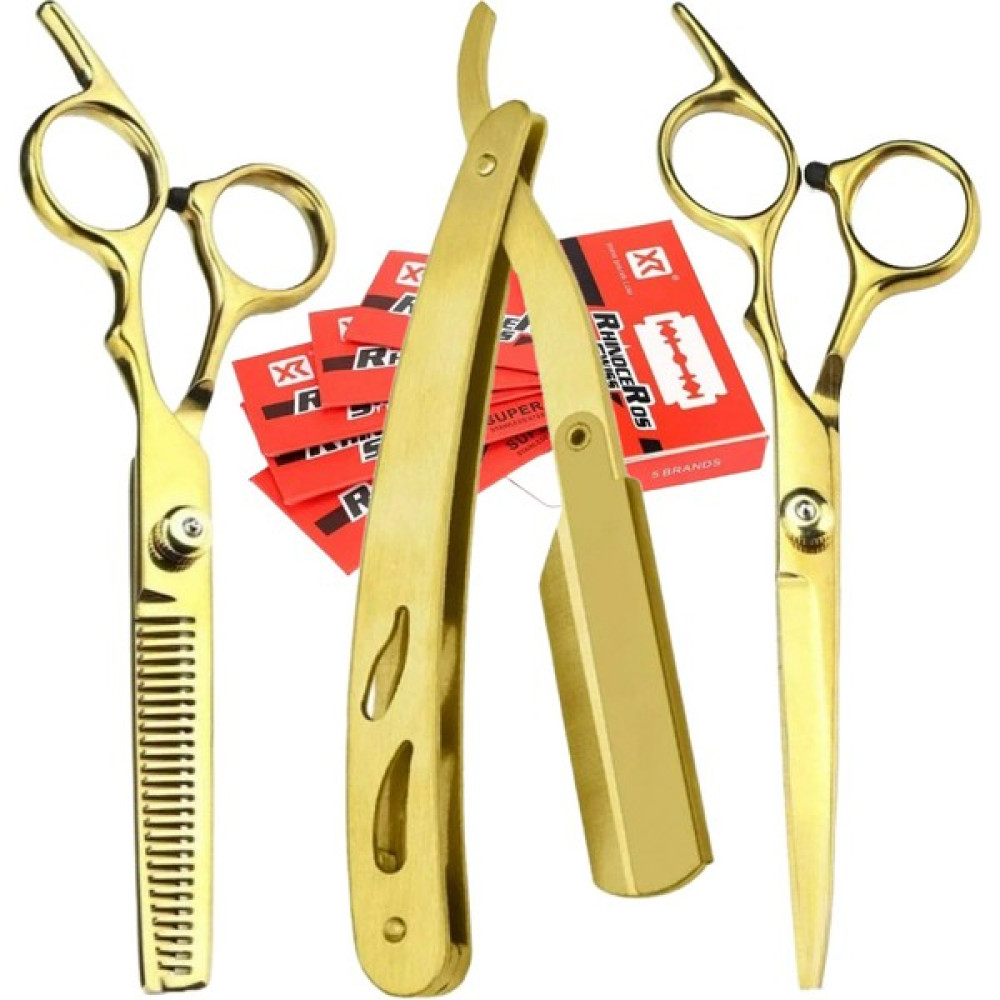 Qualis M8 Kesme + Inceltme Makas Set -6inç/15 cm + U3 Full Metal Ustura + 5 Adet Yaprak Jilet Saç Fırçası ve Tarağı Fiyatı