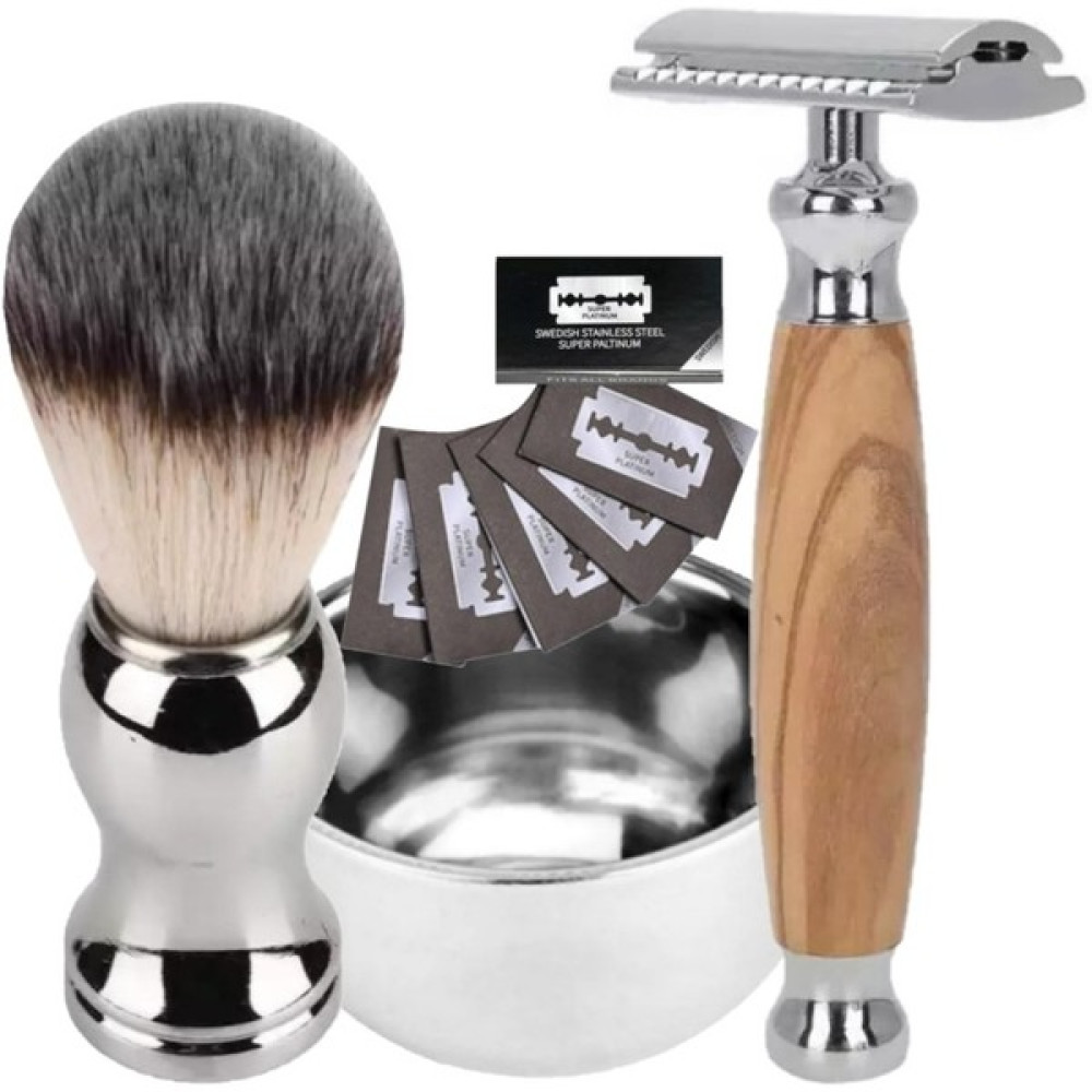 Qualis Shave Q5 Manuel Tıraş Makinesi + F10 Fırça + Kase + 5 Adet Platinum Yaprak Jilet Tıraş Makineleri Fiyatı