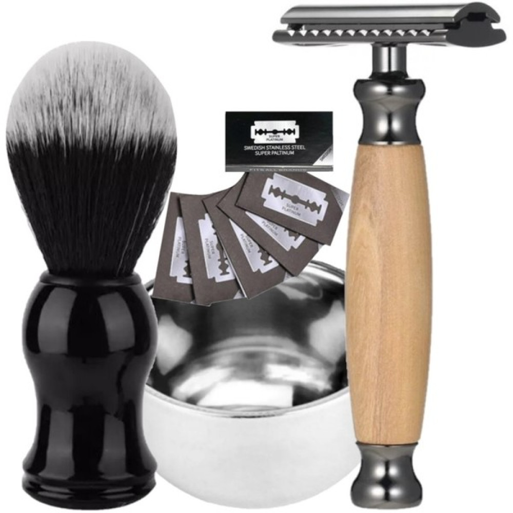Qualis Shave Q5 Manuel Tıraş Makinesi + F2 Fırça + Kase + 5 Adet Platinum Yaprak Jilet Tıraş Makineleri Fiyatı
