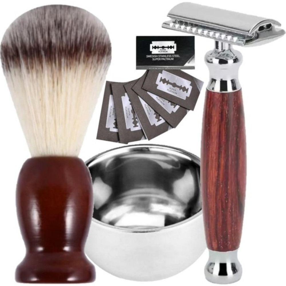 Qualis Shave Q5 Manuel Tıraş Makinesi + F5 Fırça + Kase + 5 Adet Platinum Yaprak Jilet Tıraş Makineleri Fiyatı
