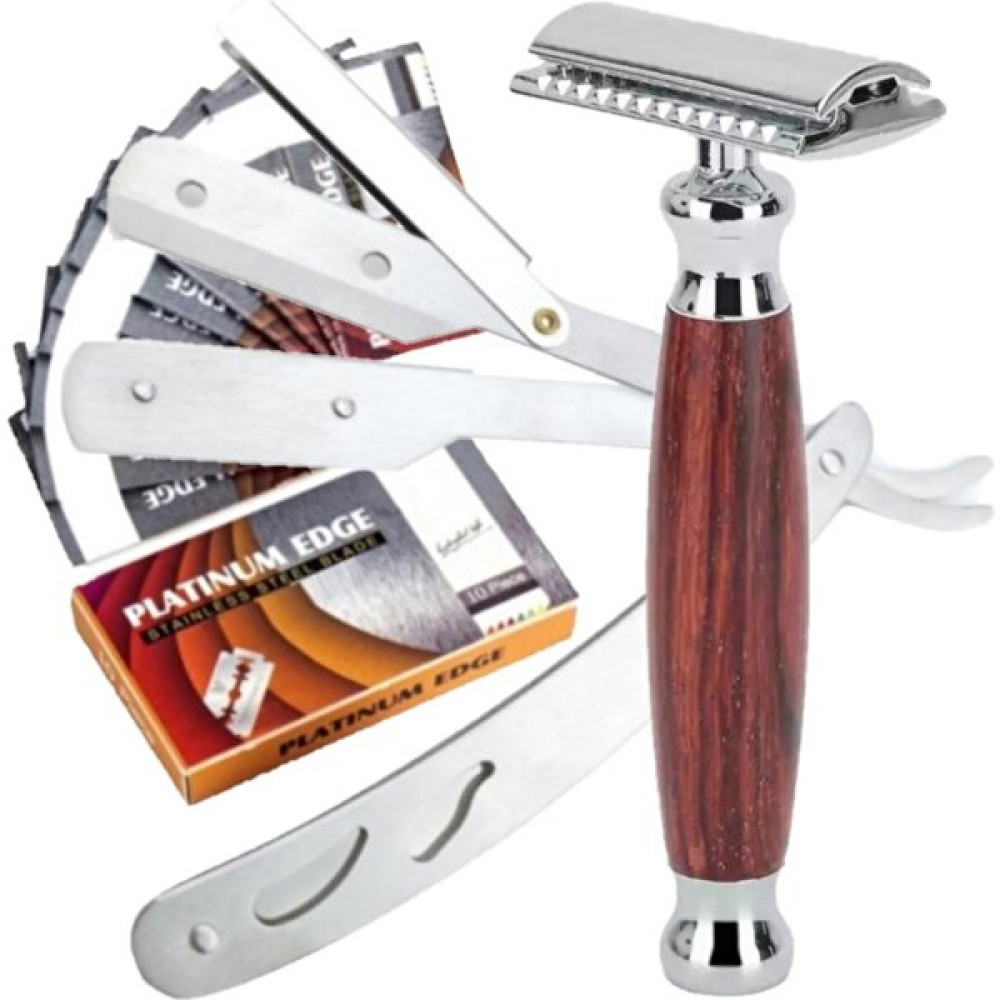 Qualis Shave Q5 Manuel Tıraş Makinesi + U3 Full Metal Ustura + 40'lı Platinum Jilet Tıraş Makineleri Fiyatı