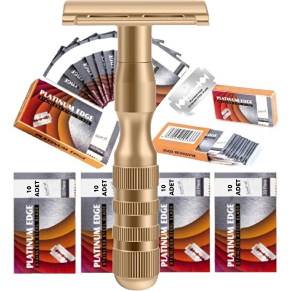 Qualis Shave S1 Full Metal Manuel Tıraş Makinesi + 40 Adet Platinum Yaprak Jilet Tıraş Makineleri Fiyatı