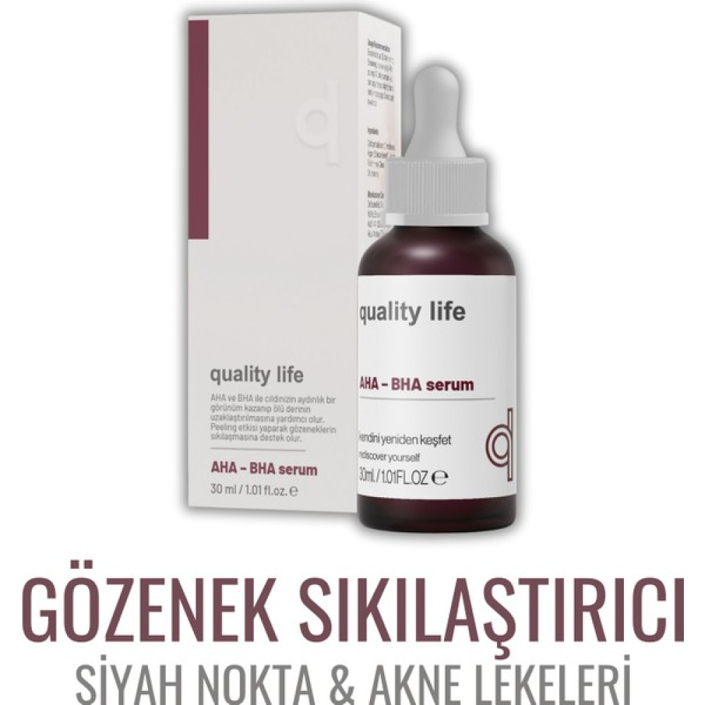 Quality Life Aha Bha Serum Canlandırıcı Cilt Tonu Eşitleyici Kırmızı Peeling Cilt Serumu %10 Aha %2 Bha Glikolik Cilt Temizleme ve Peeling Fiyatı