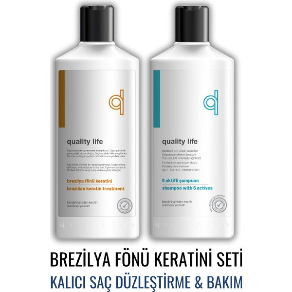 Quality Life Ql Brezilya Fönü Keratini Seti Tuzsuz Şampuan + Brezilya Keratini Saç Şekillendirici Krem Fiyatı
