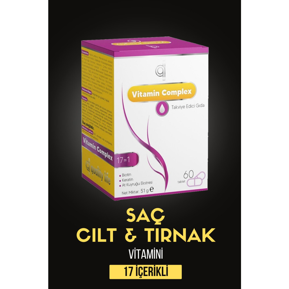 Quality Life Ql Hair Vitamin Complex 60 Tablet Biotin Keratin At Kuyruğu Selenyum Çinko Folik Asit Saç Vitamini Saç Bakım Maskeleri & Serumlar & Spreyler Fiyatı
