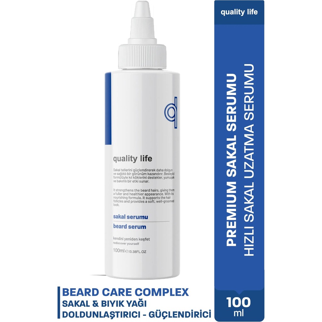 Quality Life Sakal Serumu Bitkisel Saç Sakal Bıyık Bakım Yağı Kompleksi Yumuşatıcı Serum 100 ml Hızlı Saç Sakal Uzatma Çamaşır Yıkama Fiyatı