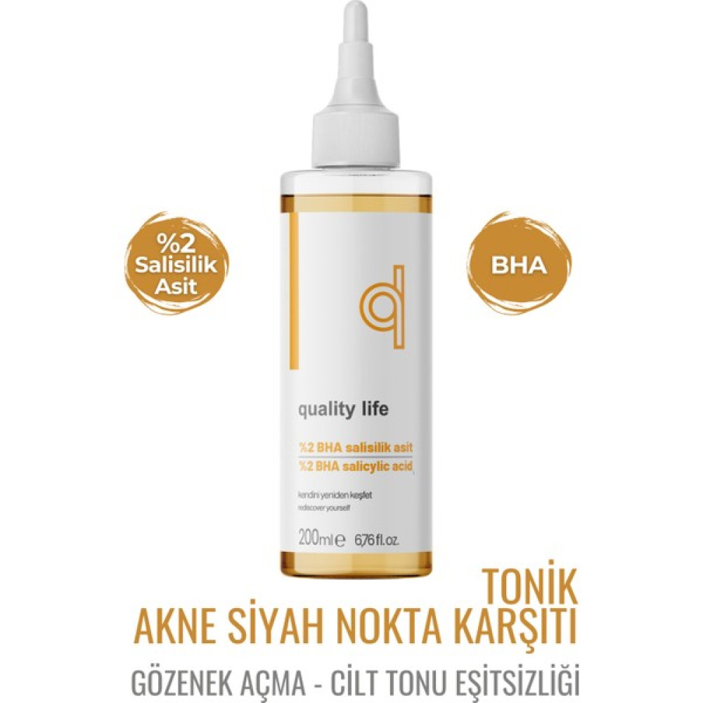 Quality Life Salisilik Asit Tonik - Gözenek Sıkılaştırıcı Sivilce ve Akne Karşıtı Siyah Nokta Temizleme 200 ml Cilt Temizleme ve Peeling Fiyatı