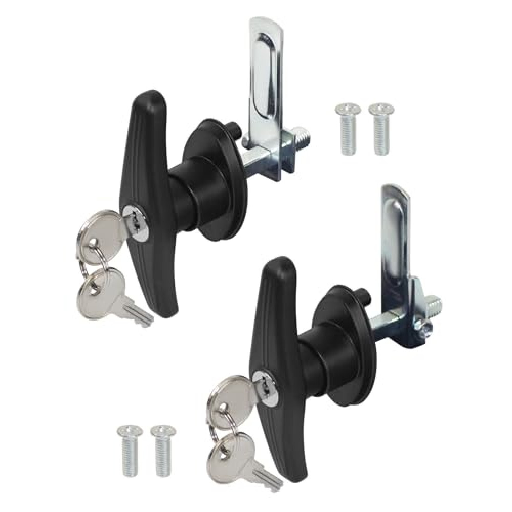 Quality Life Truck Cap Camper Shell T-Handle Lock Latch Replacement Parts, Truck Bed Topper Door Locking Kit Accessories with Keys - L&R Lock