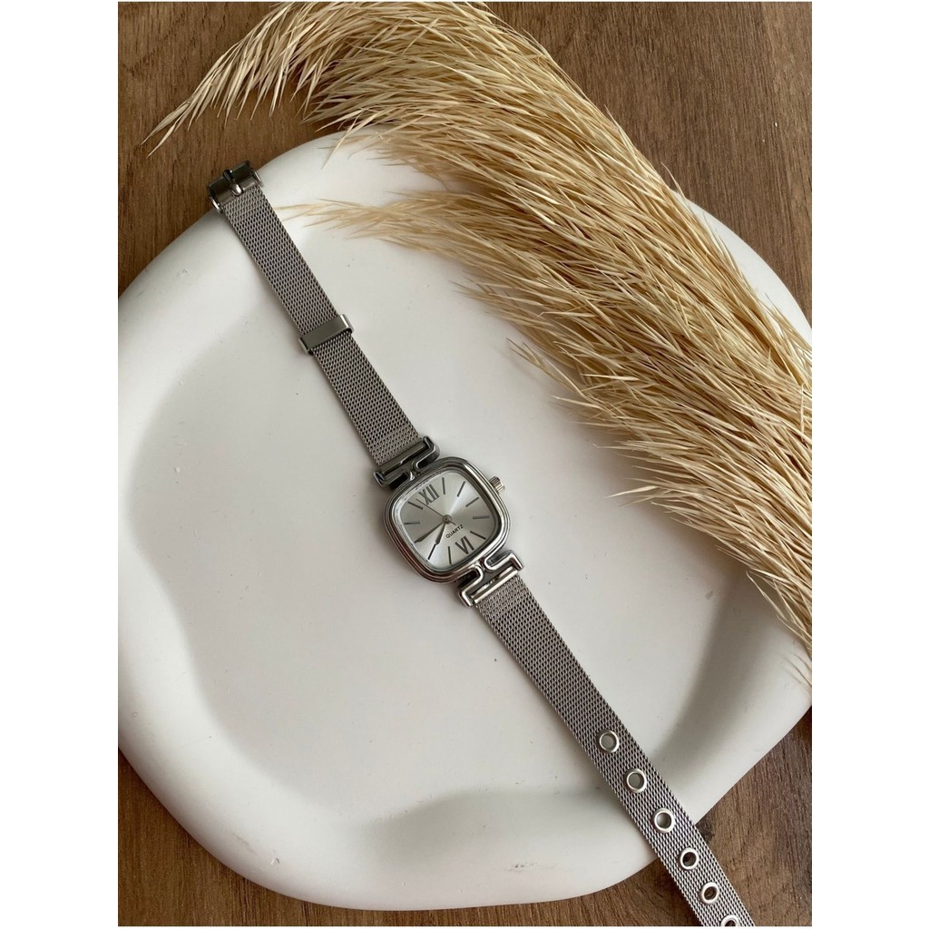 Quartz Bs Stıll Hasır Kordon Minimal Kadın Kol Saati Modern Gümüş Renk Vintage Quartz Akıllı Saat Aksesuarı Fiyatı