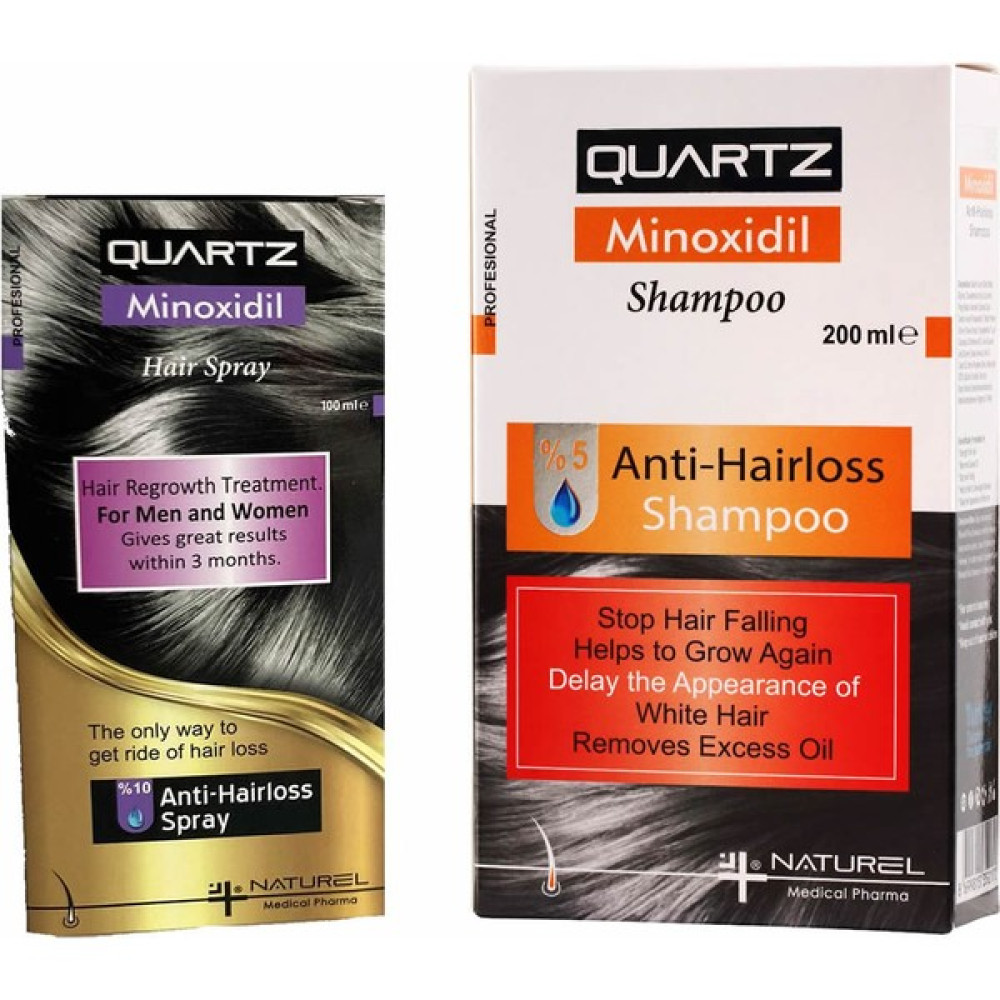 Quartz Minoxidin 200 ml %5 Şampuan + Minoxidin 100 ml %10 Sprey Şampuan ve Saç Kremi Fiyatı