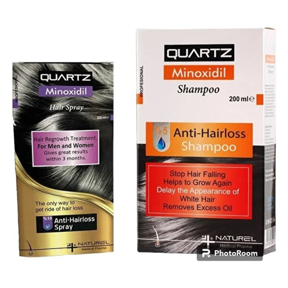 Quartz Minoxidin 200 Ml 5 Şampuan + Minoxidin 100 Ml 10 Sprey Şampuan ve Saç Kremi Fiyatı