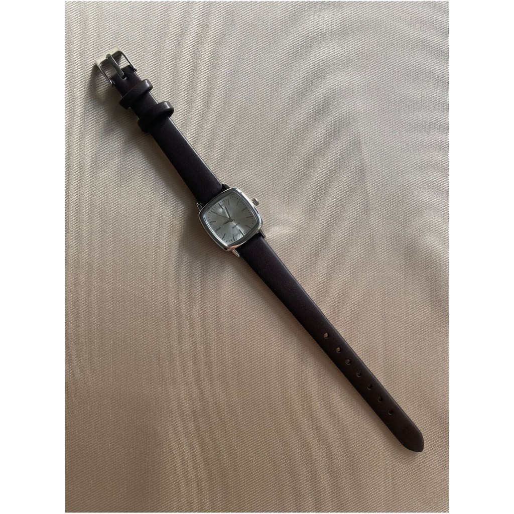 Quartz Retro Minimal Vintage Deri Kordon Kadın Kol Saati - Koyu Kahverengi Diğer Fiyatı