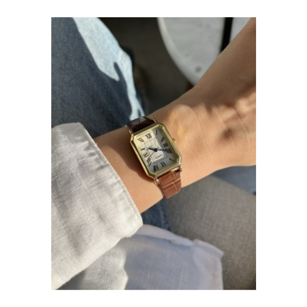 QUARTZ Vera Özel Seri Kadın Oval Kahve Deri Minimal Vintage Yeni Sezon Gold Kol Saati Saat Fiyatı