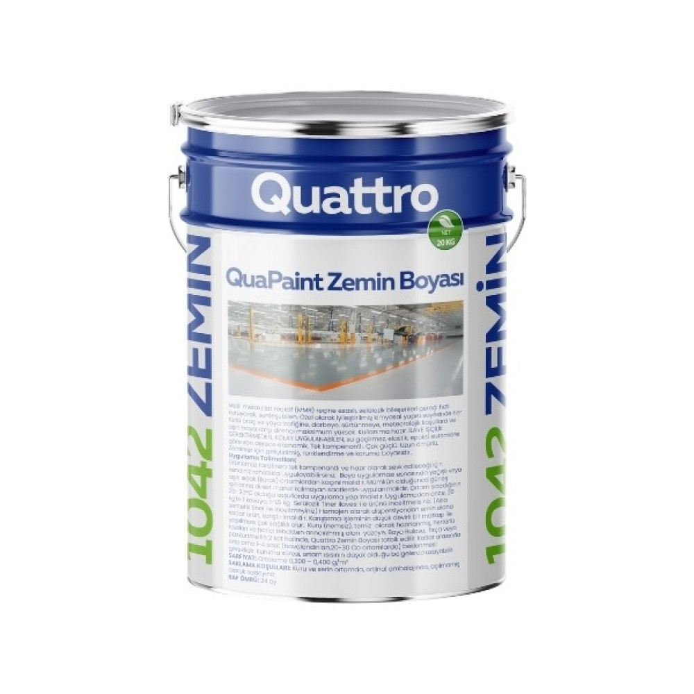 Quattro 1042 Quapaint Zemin Boyası - 20 KG - Koyu Gri Boya Malzemeleri Fiyatı