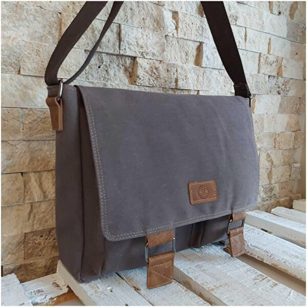 QUB CLUB Unisex Kanvas Kahve Siyah Su Geçirmez Postacı Iş Okul Evrak Laptop Notebook Çantası (El Çantası Hediyeli) Bayan Sırt Çantası Fiyatı