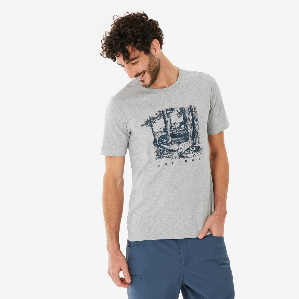 Quechua Erkek Outdoor Tişört - Gri - Nh100 T-Shirt & Sweatshirt (Outdoor) Fiyatı