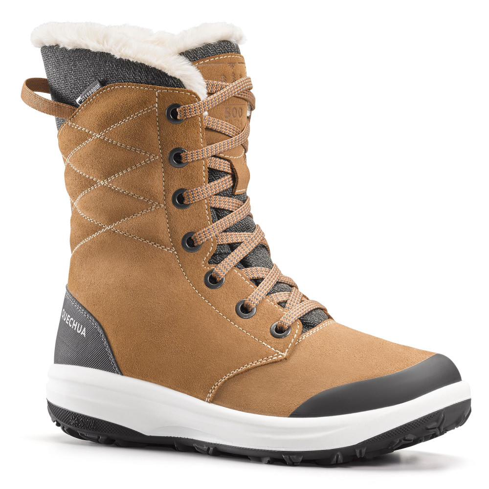 Quechua Kadın Su Geçirmez Outdoor Kar Botu - Kahverengi / Deri - Sh900 Çizme (Outdoor) Fiyatı
