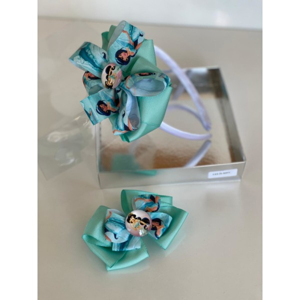 Queen Accessories Mint 2'li Prenses Yasmin Anne Kız Çocuk Bebek Kombin Saten Taç Toka Seti Toka, Taç & Saç Bandı Fiyatı
