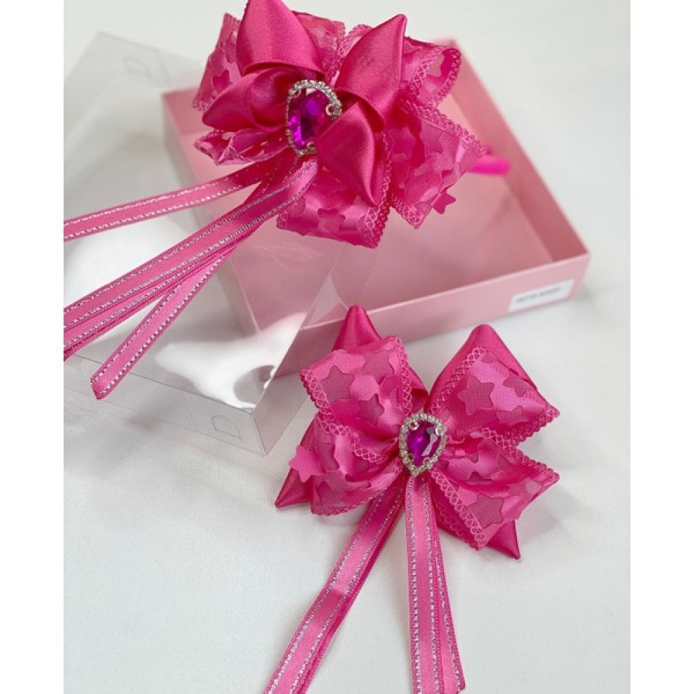 Queen Accessories Neon Pembe 2'li Kristal Taşlı Anne Kız Çocuk Bebek Kombin Yıldız Desenli Taç Toka Seti - Fuşya Toka, Taç & Saç Bandı Fiyatı