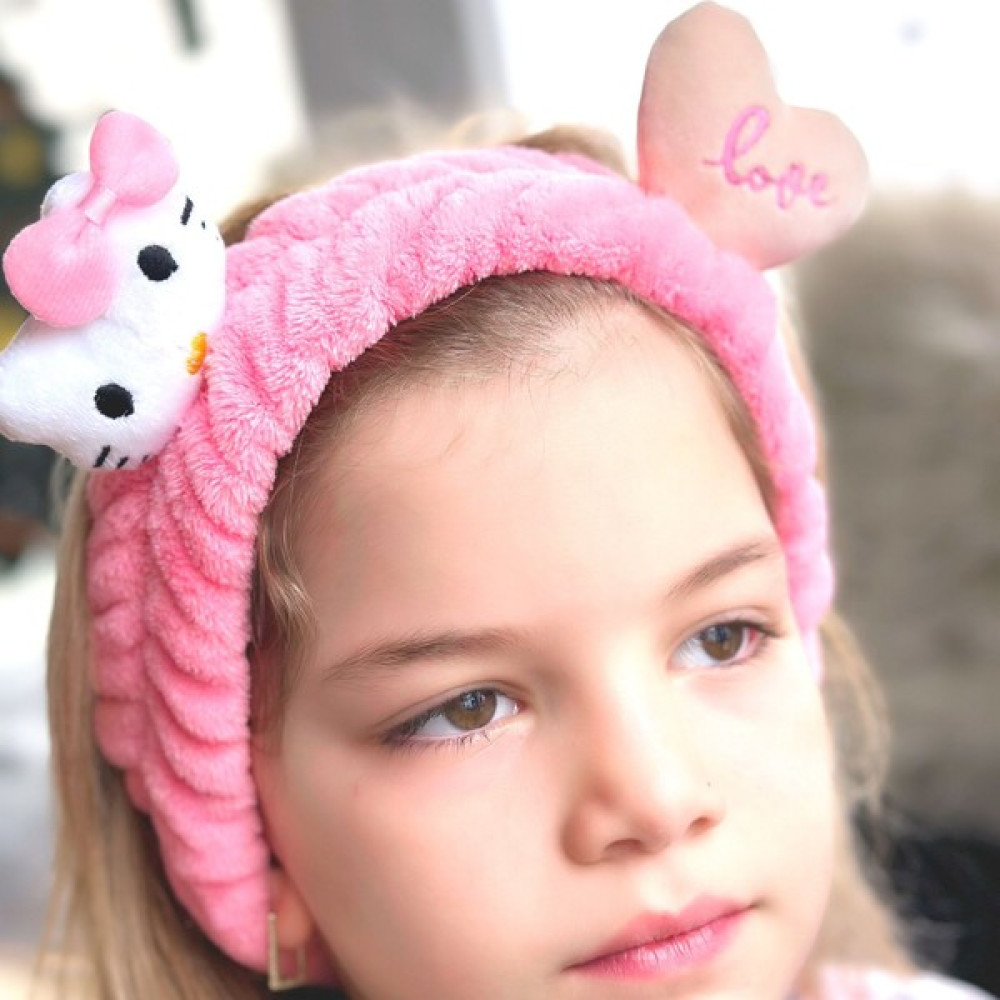 Queen Aksesuar Moda Peluş Oyuncak Hello Kitty Kedi 3D Bebek Çocuk Kadın Makyaj Bandana Saç Bantı Lastikli Pembe Bebek Saç Bandı Fiyatı
