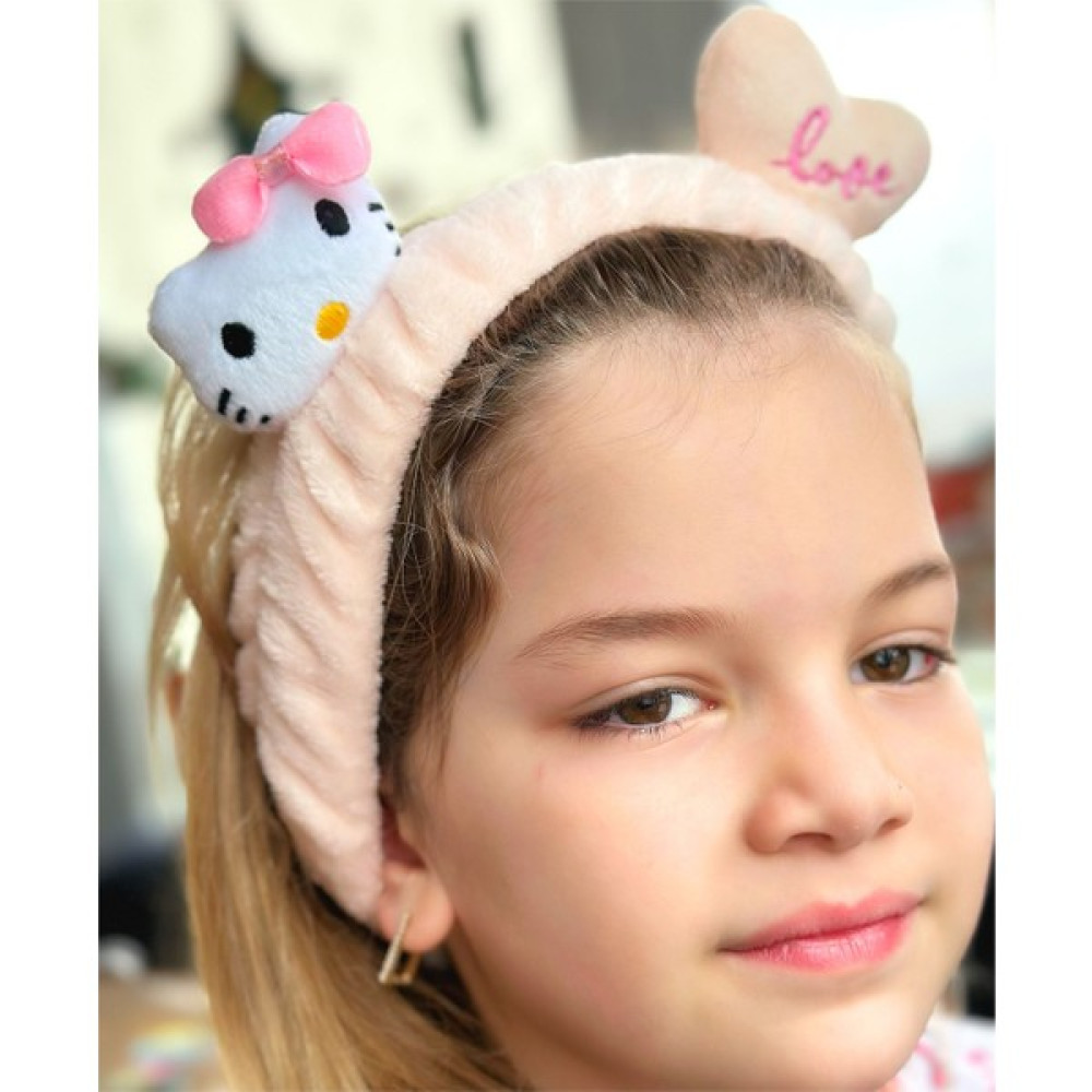Queen Aksesuar Moda Peluş Oyuncak Hello Kitty Kedi 3D Bebek Çocuk Kadın Makyaj Bandana Saç Bantı Lastikli Pudra Pe Bebek Saç Bandı Fiyatı