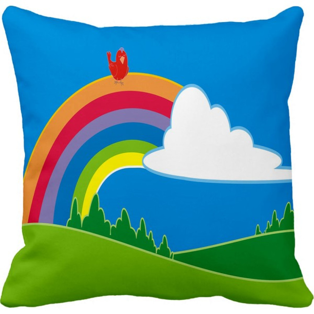 Queen Home Çocuk Odası Kirlent Kılıfı Sevimli Hediyelik Kırlent Kılıfı Yastık Kılıfı - 43 x 43 cm - Mavi - Yeşil Kırlent / Mobilya Yastığı Fiyatı
