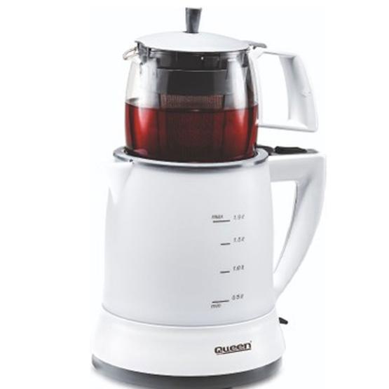 Queen Prodem QC-038B 1750 W 0.9 lt Demleme 1.9 lt Su Isıtma Kapasiteli Çay Makinesi Beyaz Çay Makineleri Fiyatı