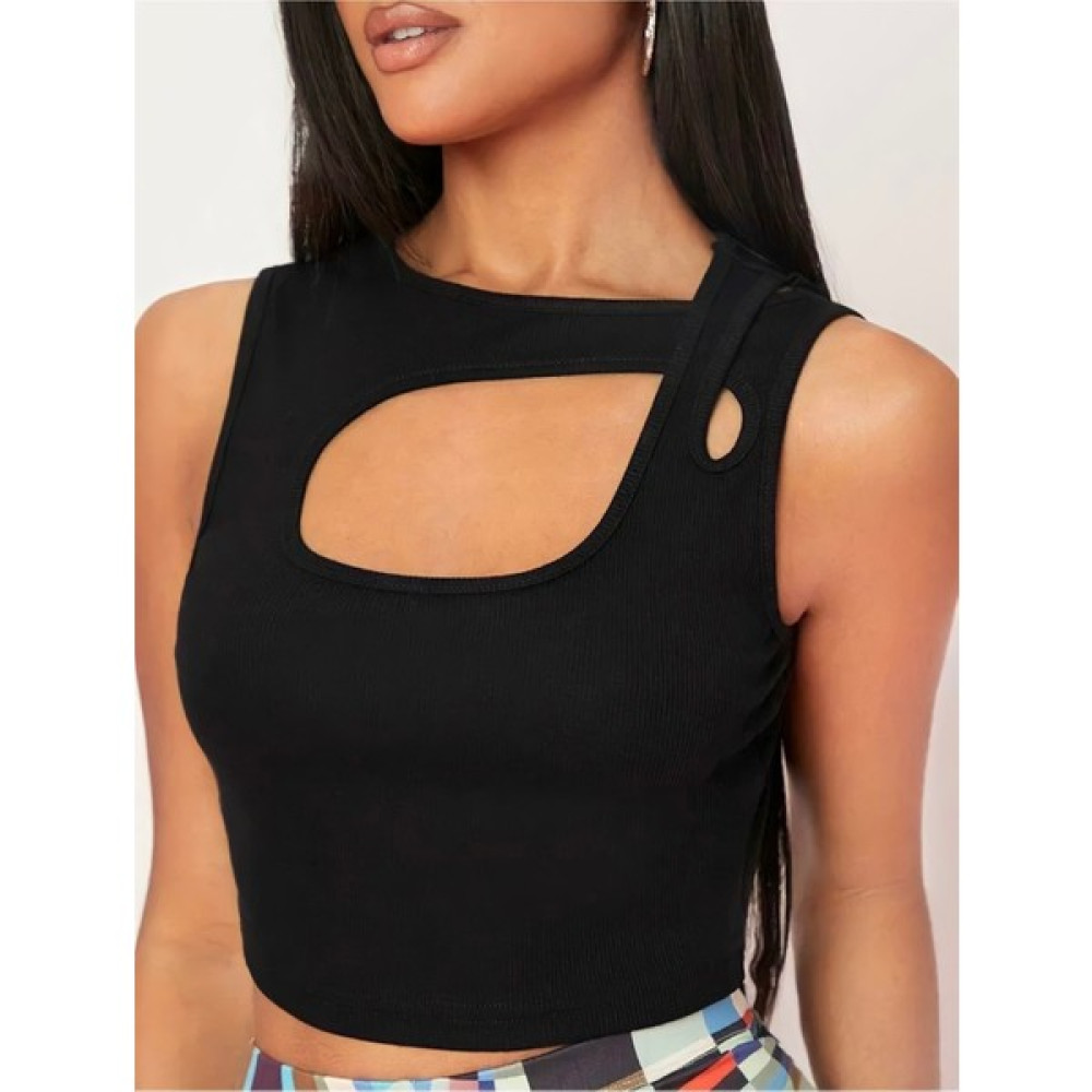 Quella Atelier Kadın Siyah Asimetrik Yaka Crop Bluz Bluz Fiyatı