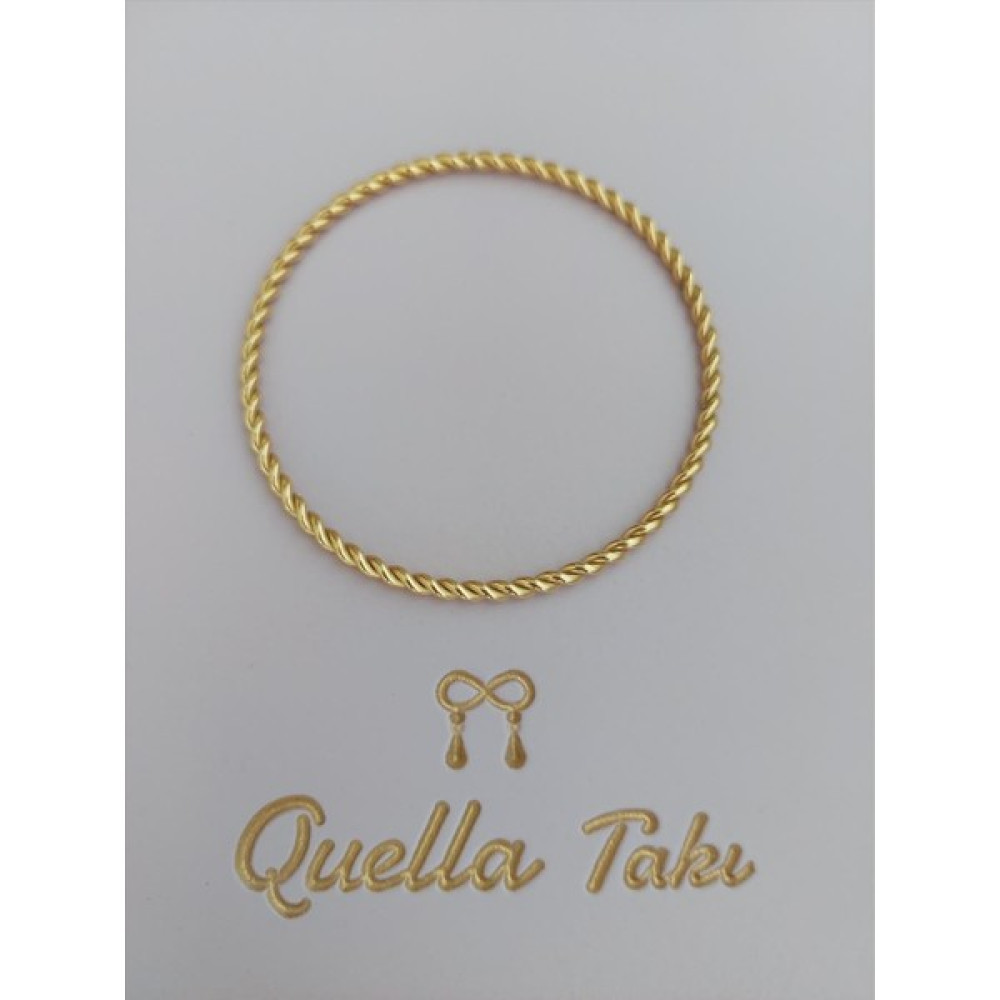 Quella Çelik Ince Burma Gold Bilezik (Çap : 6,5 Cm/ölçü : 22 Cm) Altın, Takı & Aksesuar Fiyatı