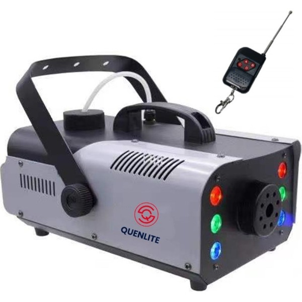 Quenlite QL-1200RGB LED Işıklı Sis Makinası 1200 Watt Uzaktan Kumandalı Stüdyo ve Sahne Ekipmanları Fiyatı