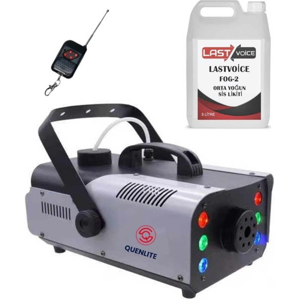 Quenlite QL-1200RGB-LK LED Işıklı Sis Makinası 1200 Watt Uzaktan Kumandalı (5 Litre Likit ile Birlikte) - 1200 Watt(Ana Varyant) Stüdyo ve Sahne Ekipmanları Fiyatı