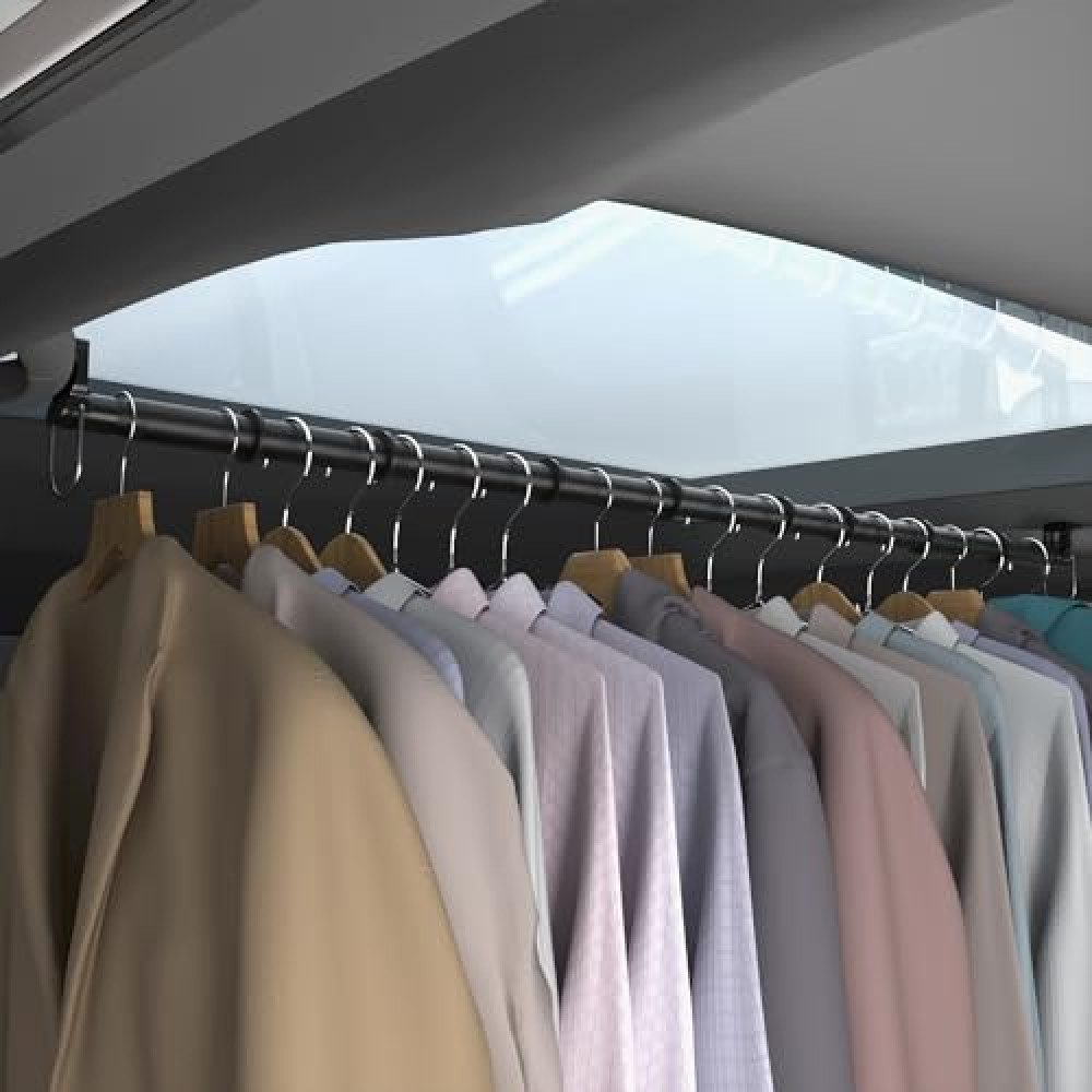 Qufiona Car Clothes Hanger Bar - Heavy Duty Car Clothes Rack Expanded to 65 Inches - Adjustable Telescopic Clothes Rod for Car, Travel, Suv, Truck, Automotive