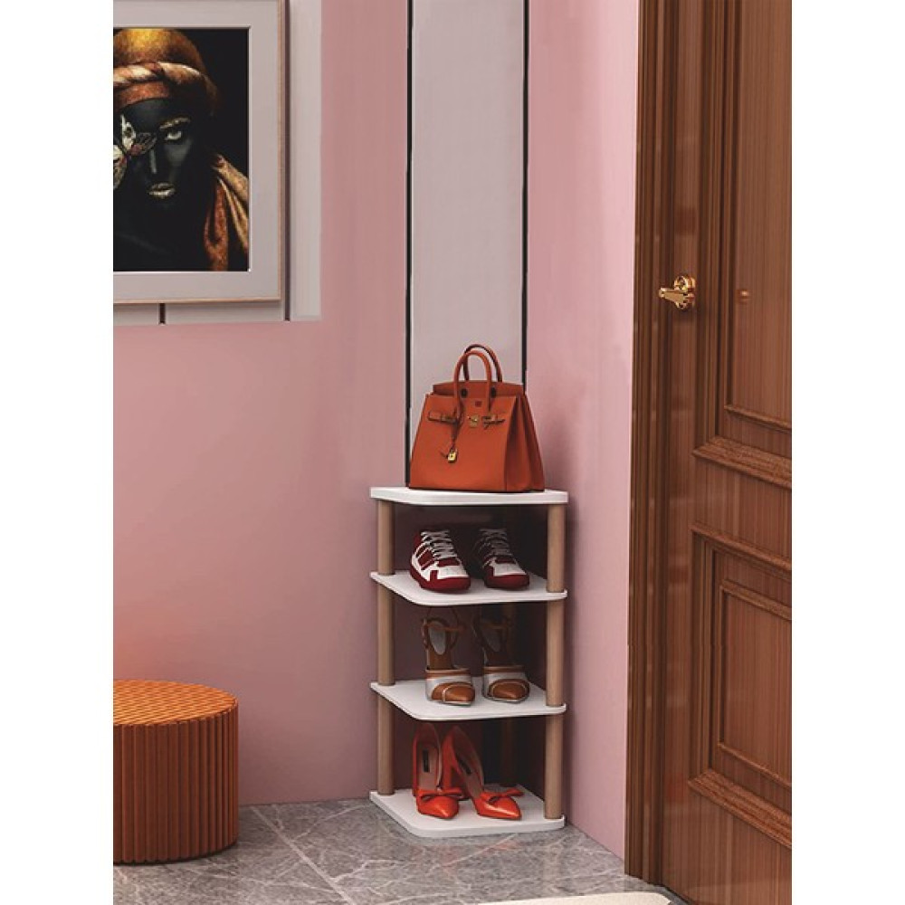 Quickbuy 4 Katlı Ayakkabılık Dört Bölmeli Ayakkabı Organizeri Dekoratif Ayakkabı Rafı - Beyaz Ayakkabılık Fiyatı