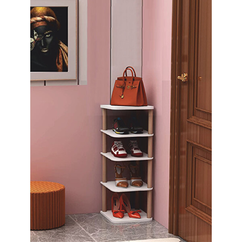 Quickbuy 5 Katlı Ayakkabılık Beş Bölmeli Ayakkabı Organizeri Dekoratif Ayakkabı Rafı - Beyaz Ayakkabılık Fiyatı