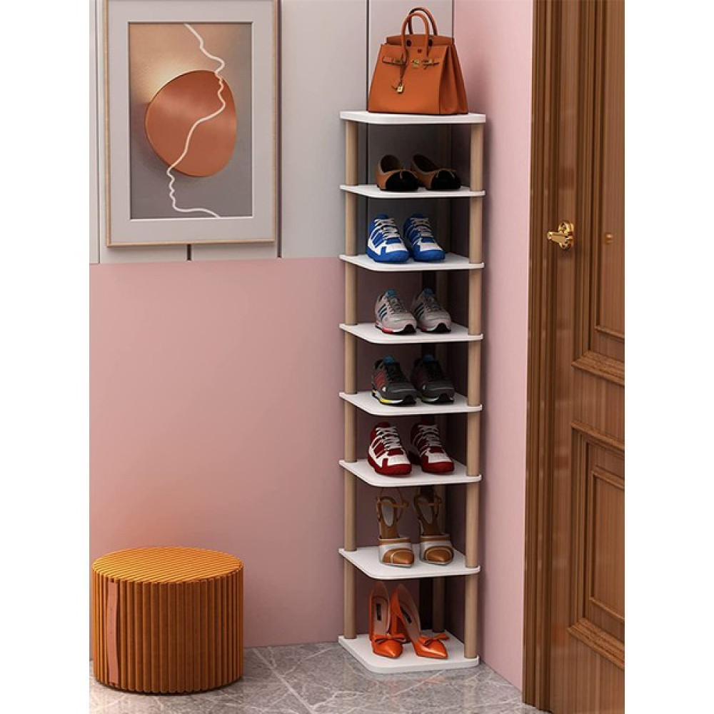 Quickbuy 8 Katlı Ayakkabılık Sekiz Bölmeli Ayakkabı Organizeri Dekoratif Ayakkabı Rafı - Beyaz Ayakkabılık Fiyatı