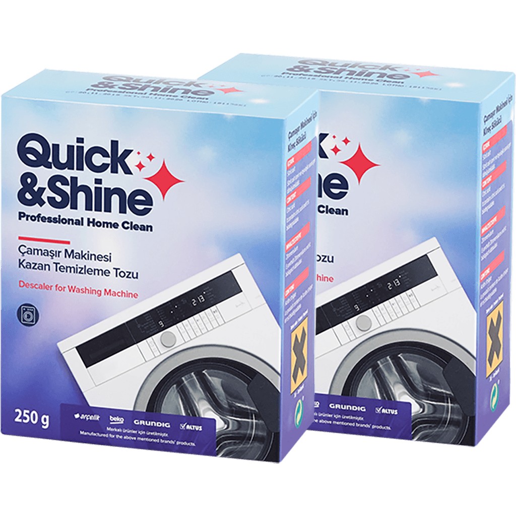 Quick&Shine Çamaşır Makinesi Kazan Temizleme Kireç Sökücü Tozu 2 Li 250 gr Çamaşır Makineleri Fiyatı