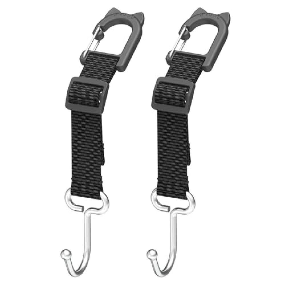 QUIDAOSO Headrest Hooks for Car, Car Seat Hooks, Car Bag Hooks, Adjustable Heavy Duty Metal Utility Seat Hooks, Car Accessory Organizer, 2-Pack