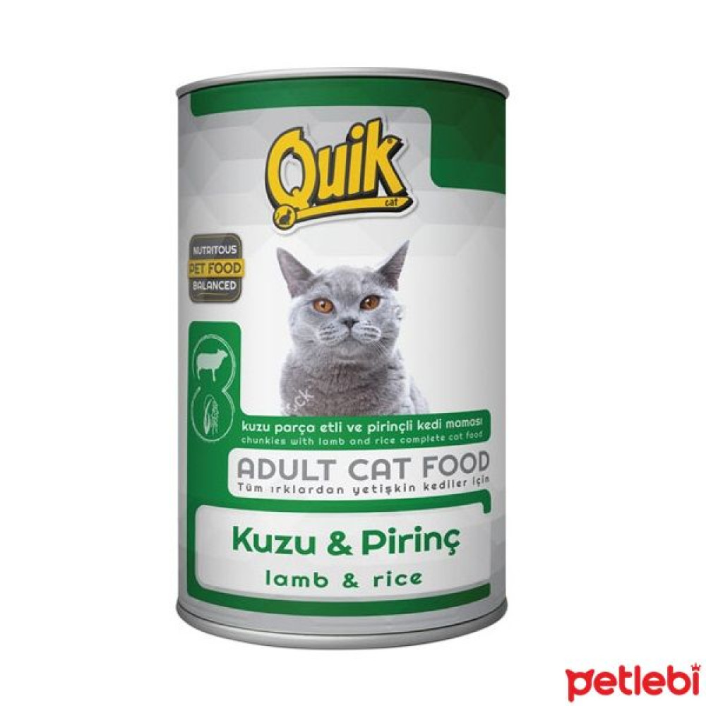 Quik Kuzu Etli ve Pirinçli Yetişkin Kedi Konservesi 415gr Evcil Hayvan Ürünleri Fiyatı
