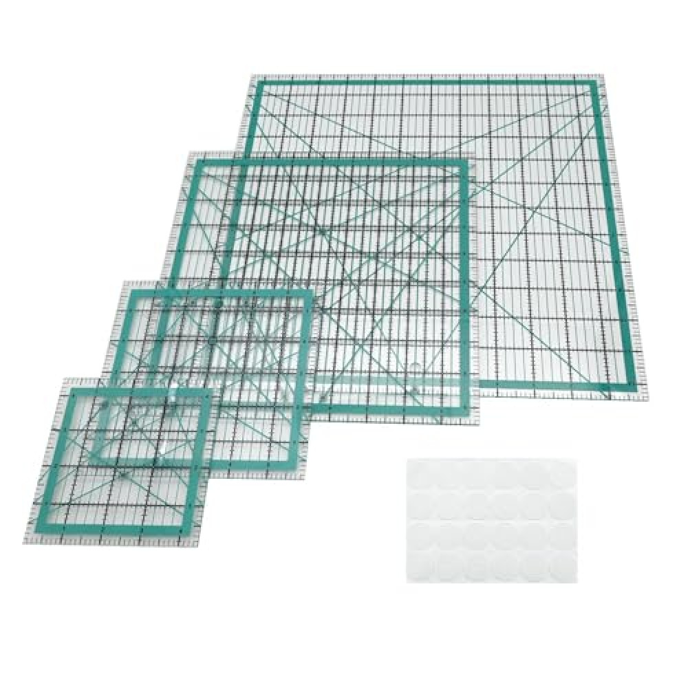 Quilting Rulers,LINXIAO 4 Square Quilting Templates Acrylic Rulers Blue