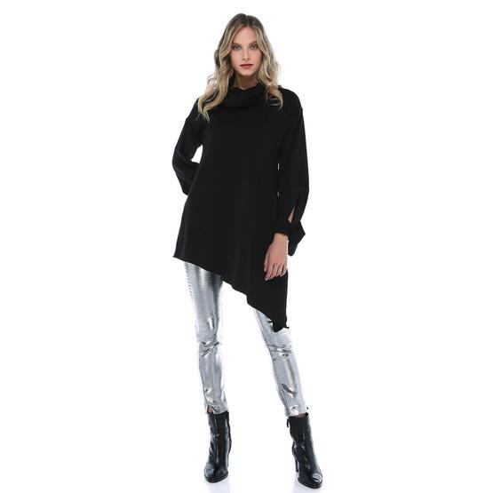 Quincey BD2427 Siyah Kol Detaylı Kadın Sweatshirt
