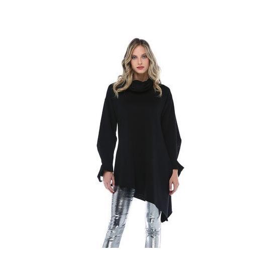 Quincey BD2427 Siyah Kol Detaylı Kadın Sweatshirt