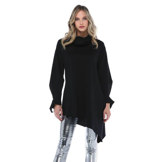 Quincey BD2427 Siyah Kol Detaylı Kadın Sweatshirt